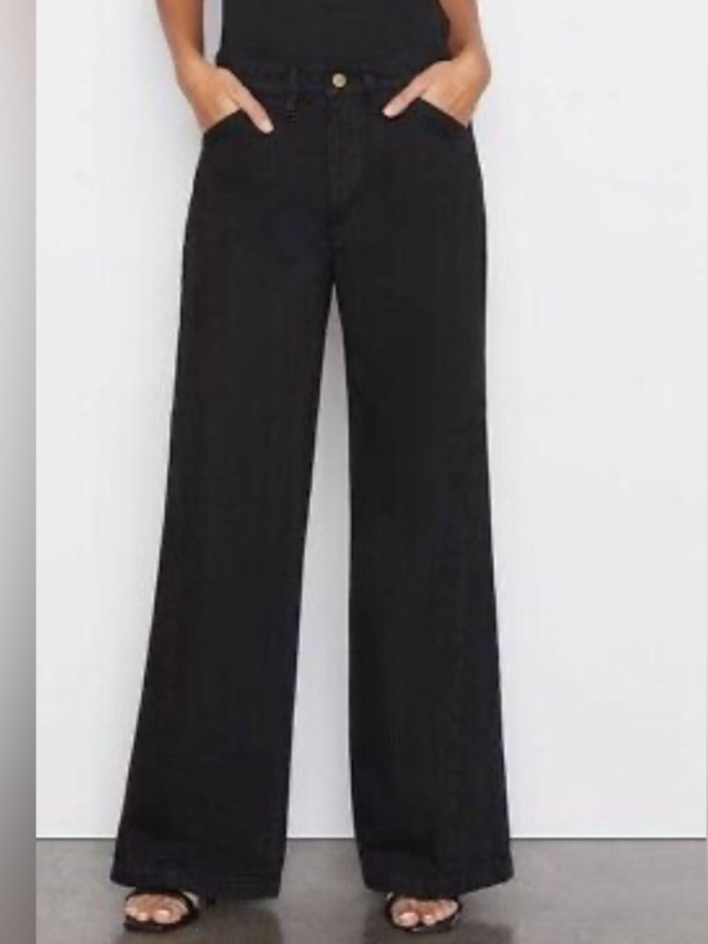 Frame Denim Le Baggy Palazzo Size 28 black